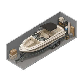 Small RV 12 by 25 enclosed storage illustration